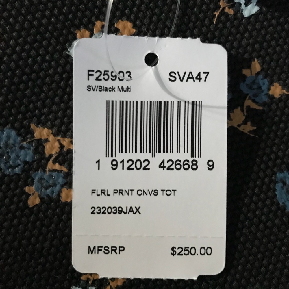 Coach Black/floral canvas tote NWT - Picture 3 of 6